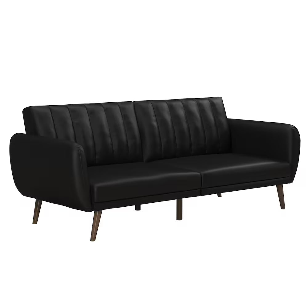 Dorel Novogratz Brittany Futon Sofa Bed – Black Faux Leather