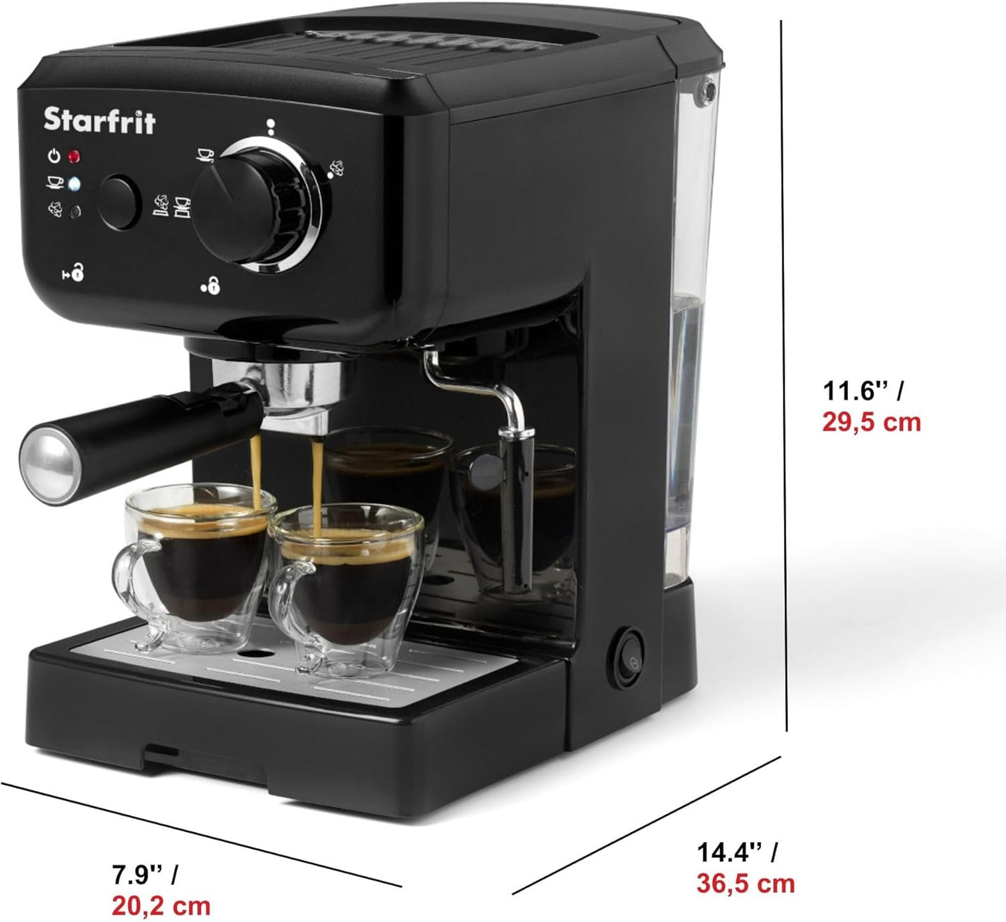 Starfrit Espresso & Cappuccino Coffee Machine – 1.2L