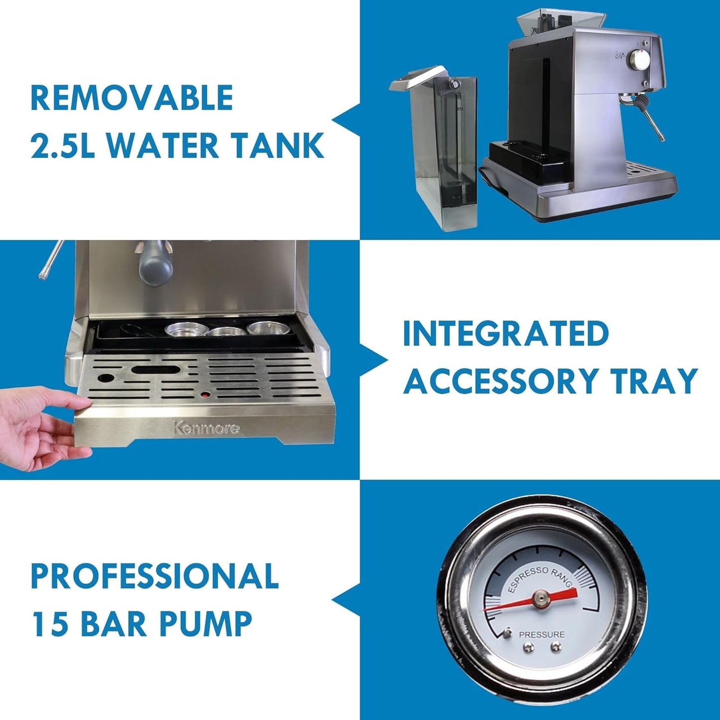The Kenmore Espresso Machine with Grinder