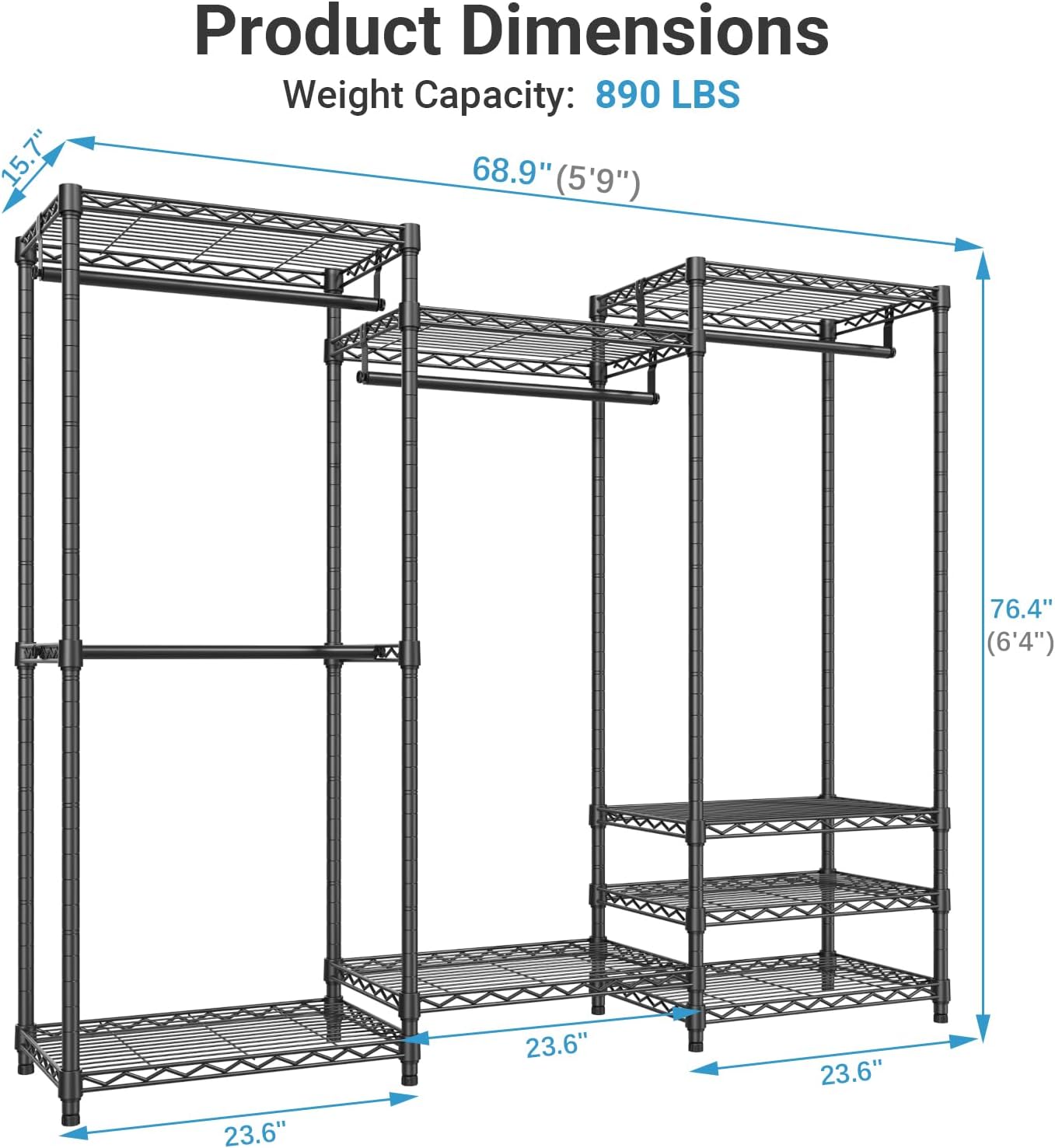 VIPEK V5C Heavy Duty Covered Closet Wardrobe