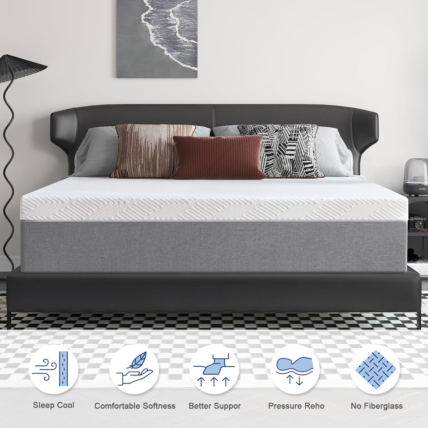 Lukace Queen Size 10-Inch Memory Foam Mattress