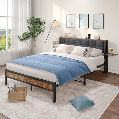 JUISSANO Queen Upholstered Bed Frame