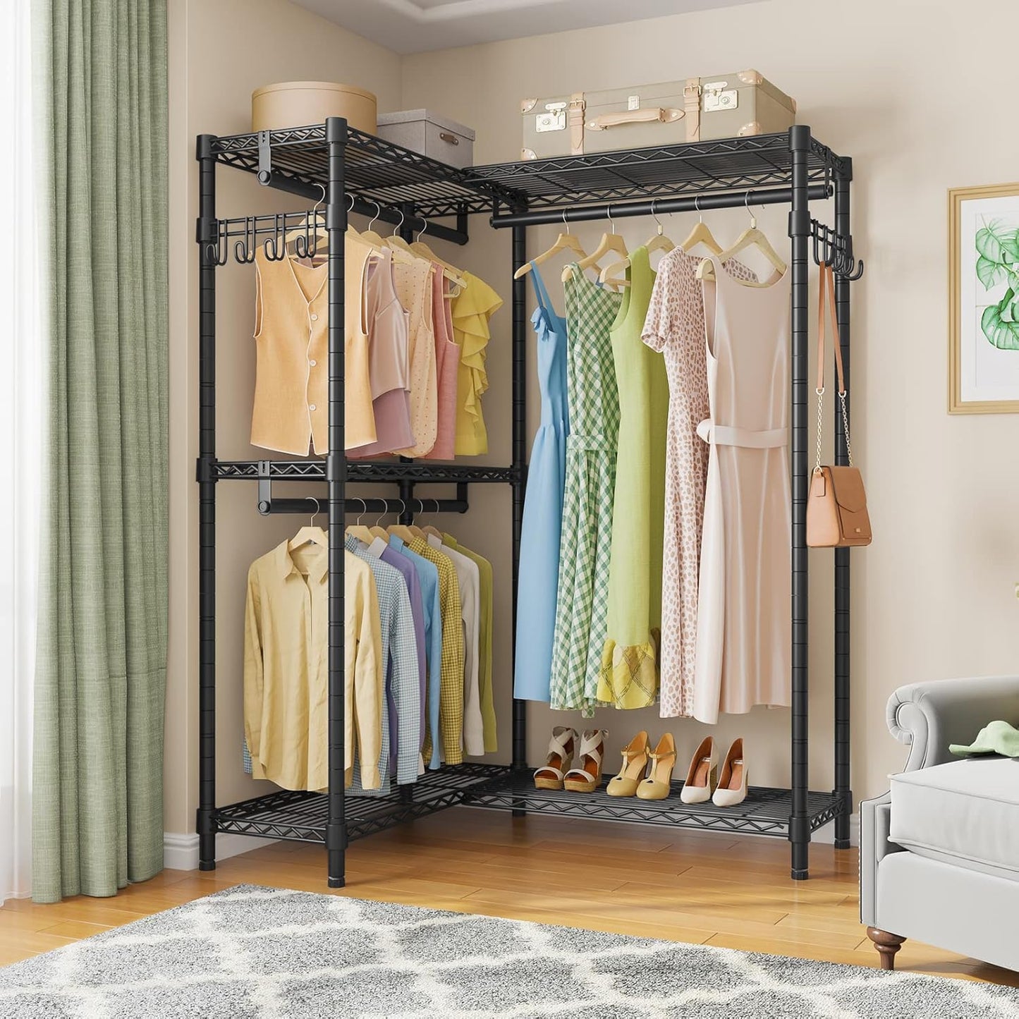VIPEK L4 L-Shaped Garment Rack Heavy Duty Corner Closet