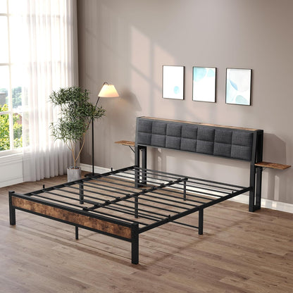 JUISSANO Queen Upholstered Bed Frame