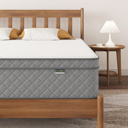 12’’ Queen Hybrid Mattress with Cooling Gel and Medium Firm support