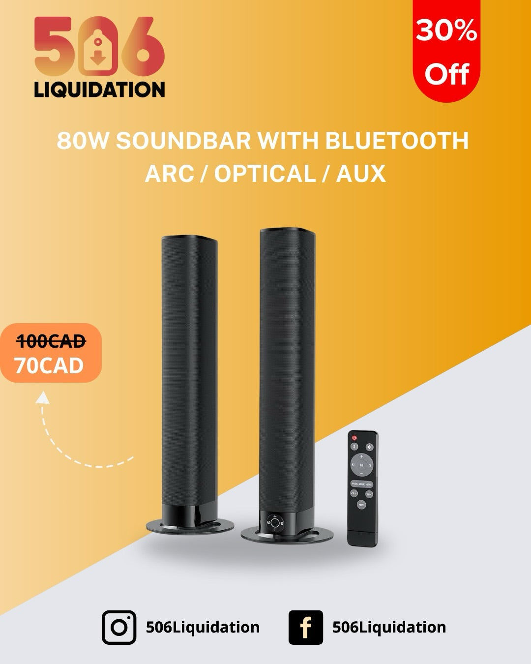 Assistrust 80W Bluetooth Sound Bar