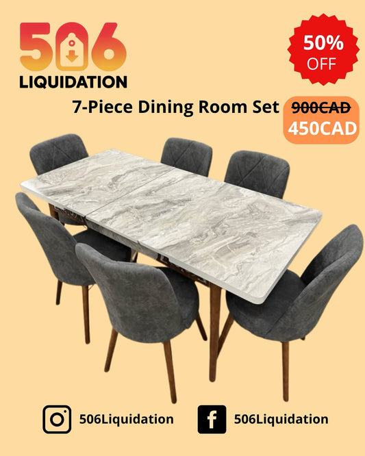 7-Piece Dining Room Set - Slate Gray