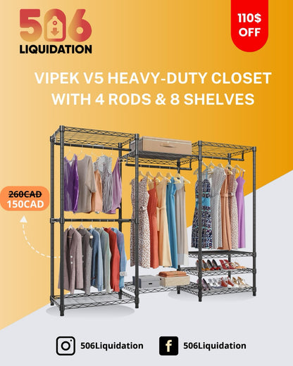 VIPEK V5 Portable Closet Wardrobe Heavy Duty Clothes Rack