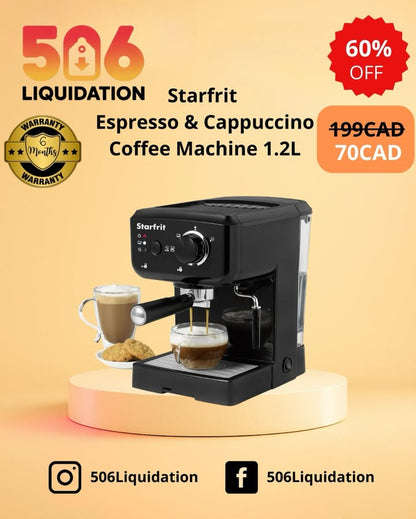 Starfrit Espresso & Cappuccino Coffee Machine – 1.2L