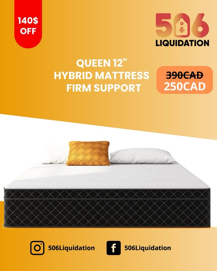 Swbvs Queen Hybrid Mattress – 12″ Memory Foam & Pocket Spring