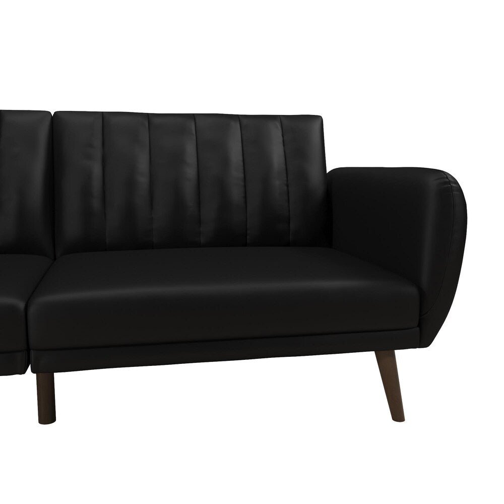 Dorel Novogratz Brittany Futon Sofa Bed – Black Faux Leather